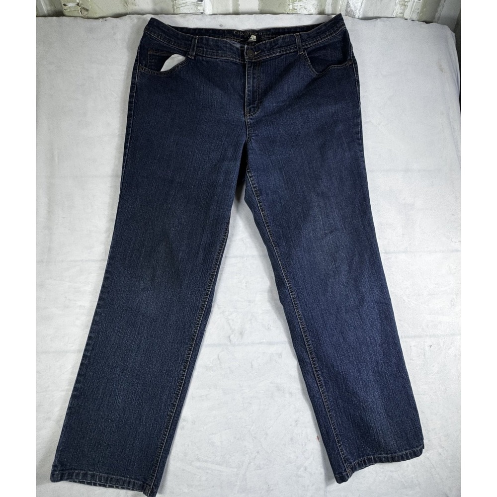 Charter Club Womens Straight Leg Jeans Blue Denim Dark Wash Classic Comfort‎ 18W